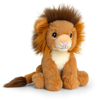 Keel Toys Pluche knuffel dier leeuw - bruin - 18 cm - Knuffelbeesten leeuwen - Knuffeldier Multikleur