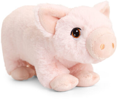 Keel Toys Pluche knuffel dier roze varken/biggetje 18 cm