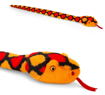 Keel Toys Pluche knuffel dier slang rood 100 cm - Knuffeldier Oranje