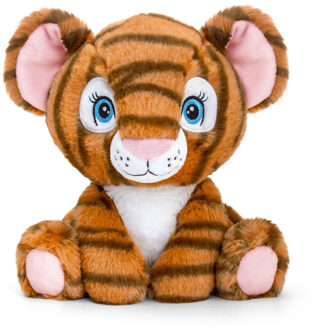 Keel Toys Pluche knuffel dier tijger 25 cm - Knuffeldier Multikleur