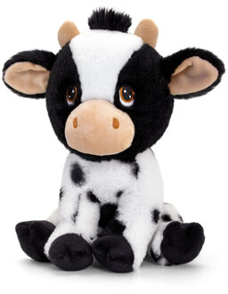 Keel Toys Pluche knuffel dier zwart/witte koe 25 cm