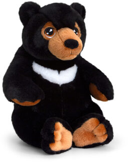 Keel Toys Pluche knuffel dier zwarte beer 25 cm