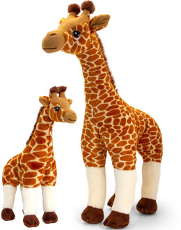 Keel Toys Pluche knuffel dieren Giraffes familie setje 30 en 70 cm