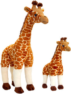 Keel Toys Pluche knuffel dieren set 2x giraffes 30 en 50 cm - Knuffeldier Wit