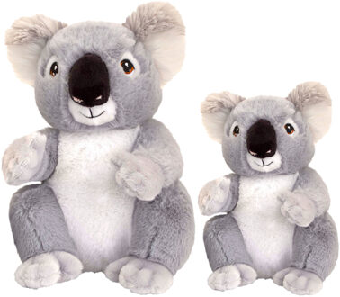 Keel Toys Pluche knuffel dieren set 2x koala beertjes 18 en 26 cm - Knuffeldier Multikleur