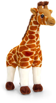 Keel Toys pluche knuffel giraffe - 30 cm - dieren knuffels - speelgoed - gevlekt Multi