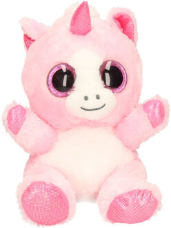 Keel Toys Pluche knuffeldier eenhoorn roze/wit 25 cm