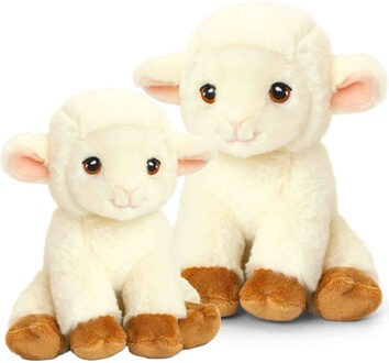 Keel Toys Pluche knuffels schapen familie 18 en 25 cm - Knuffel boederijdieren Multikleur