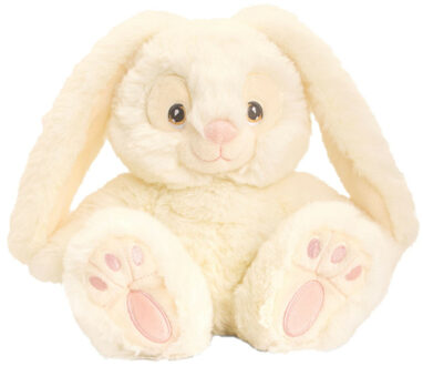 Keel Toys pluche Konijn/haas knuffeldier - creme wit - zittend - 22 cm - Knuffeldier Crème