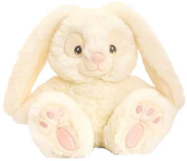Keel Toys pluche Konijn/haas knuffeldier - creme wit - zittend - 22 cm