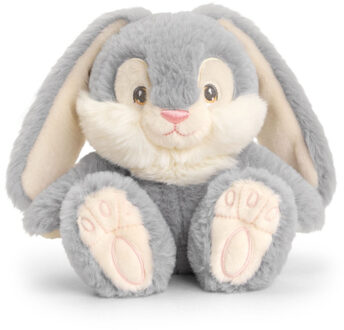 Keel Toys pluche Konijn/haas knuffeldier - grijsblauw - zittend - 15 cm