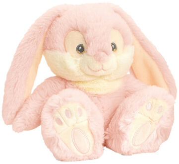 Keel Toys pluche Konijn/haas knuffeldier - lichtroze - zittend - 22 cm
