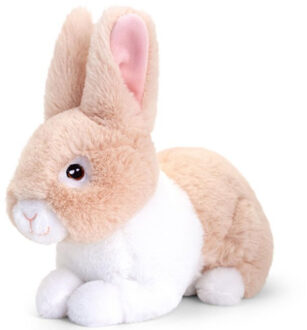 Keel Toys pluche Konijn - knuffeldier - beige - zittend - 18 cm