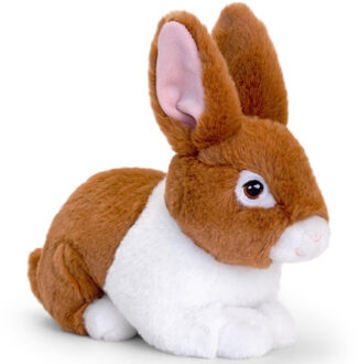Keel Toys pluche Konijn - knuffeldier - bruin - zittend - 25 cm - knuffel Konijn