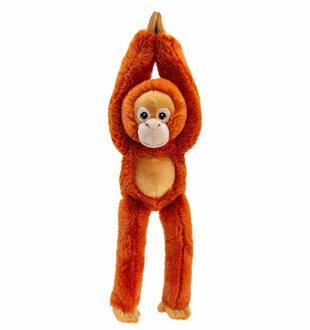 Keel Toys pluche Orang Utan aap knuffeldier - rood/bruin - hangend - 50 cm - Knuffel bosdieren