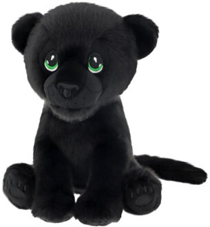 Keel Toys pluche Panter - knuffeldier - zwart - zittend - 23 cm