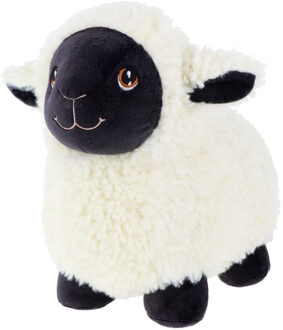 Keel Toys pluche schaap/lammetje knuffeldier - wit/zwart - lopend - 18 cm - Knuffel boederijdieren Multikleur