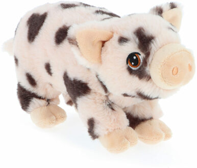 Keel Toys pluche varken/biggetje knuffeldier - roze gevlekt - lopend - 18 cm Multi