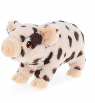 Keel Toys pluche varken/biggetje knuffeldier - roze gevlekt - lopend - 28 cm