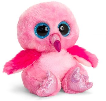 Keel Toys roze pluche Flamingo knuffel 25 cm met kraalogen