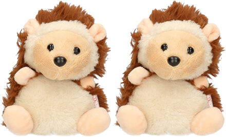 Keel Toys Set van 2x stuks pluche egels knuffels van 14 cm