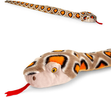 Keel Toys slang knuffel - pluche - bruin - 100 cm - dier - cadeau Knuffelbeest - reptiel