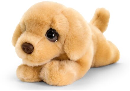 Keel Toys Speelgoed liggende knuffel Labrador bruin hondje 25 cm
