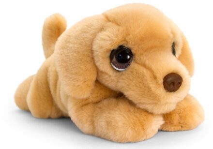 Keel Toys Speelgoed liggende knuffel Labrador bruin hondje 37 cm
