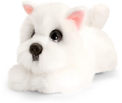 Keel Toys Speelgoed liggende knuffel Westie wit hondje 25 cm