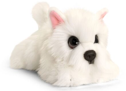 Keel Toys Speelgoed liggende knuffel Westie wit hondje 37 cm