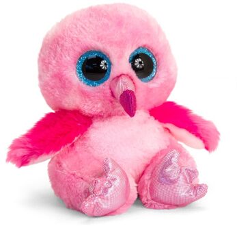 Keel Toys Speelgoed zittende roze knuffel Flamingo 25 cm