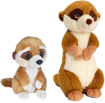 Keel Toys Stokstaartjes familie knuffels set van 2x stuks