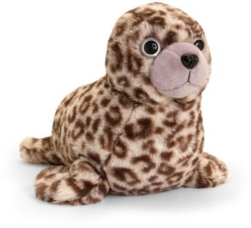 Keel Toys Zeehond bruin gevlekt knuffeldier 35 cm - Knuffel zeedieren