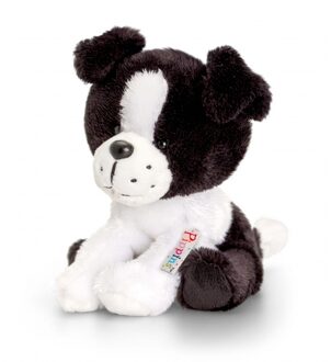 Keel Toys Zittende pluche honden Border Collie knuffel 14cm - Knuffel huisdieren Multikleur