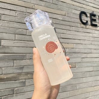 Keelorn Glas Water Fles Frosted 320Ml Cute Mooie Voor Vrouwen Dame Meisje Studenten Flessen Met Touw Fles Oranje