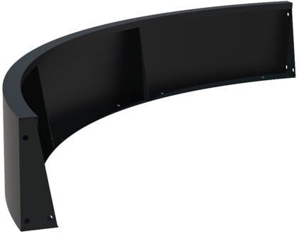 Keerwand aluminium 150 x 30 cm buitenbocht
