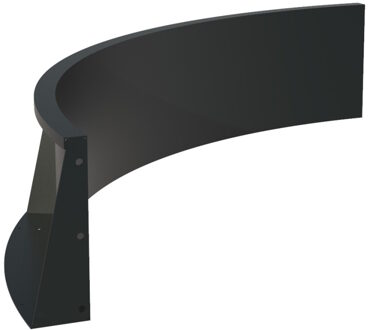 Keerwand aluminium 150 x 40 cm binnenbocht