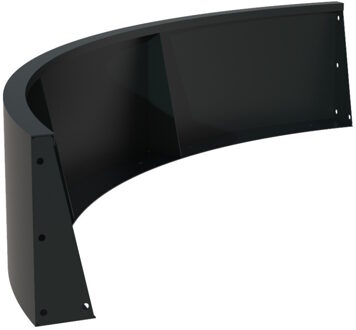 Keerwand aluminium 150 x 40 cm buitenbocht