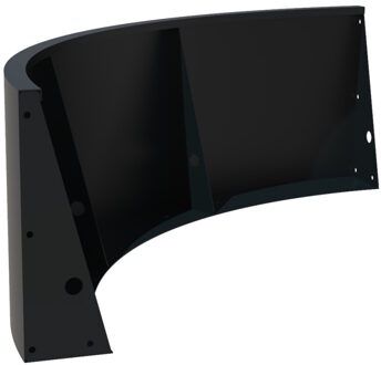 Keerwand aluminium 150 x 60 cm buitenbocht