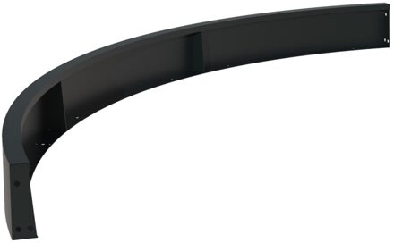 Keerwand aluminium 200 x 20 cm buitenbocht