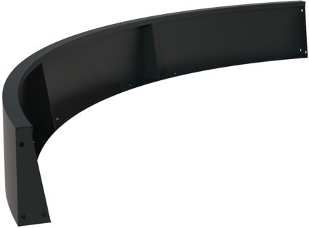 Keerwand aluminium 200 x 30 cm buitenbocht