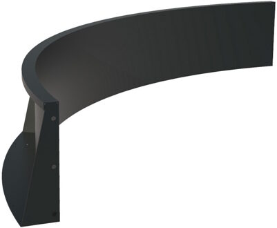 Keerwand aluminium 200 x 40 cm binnenbocht