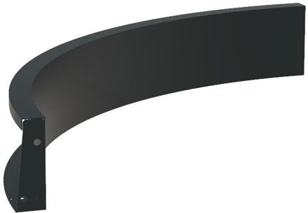 Keerwand aluminium binnenbocht 100x100x20cm.