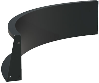 Keerwand aluminium binnenbocht 100x100x30cm.