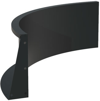 Keerwand aluminium binnenbocht 100x100x40cm.