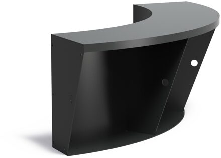 Keerwand aluminium binnenbocht 100x100x60cm. brede bovenrand