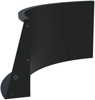 Keerwand aluminium binnenbocht 100x100x60cm.