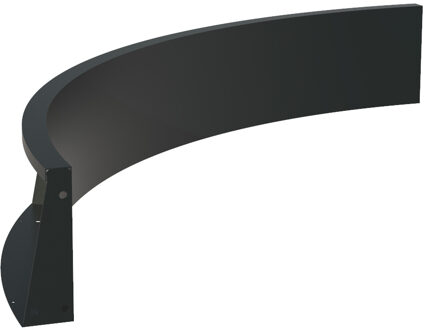 Keerwand aluminium binnenbocht 150x150x30cm.