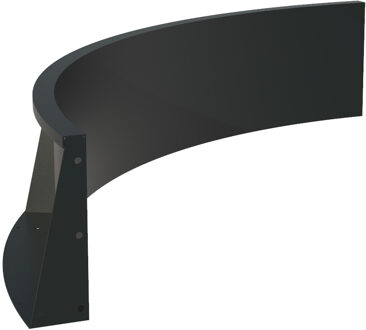 Keerwand aluminium binnenbocht 150x150x40cm.