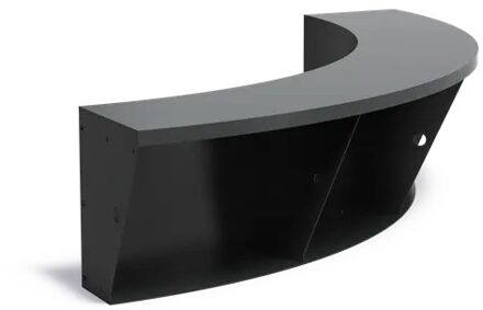 Keerwand aluminium binnenbocht 150x150x50cm. brede bovenrand